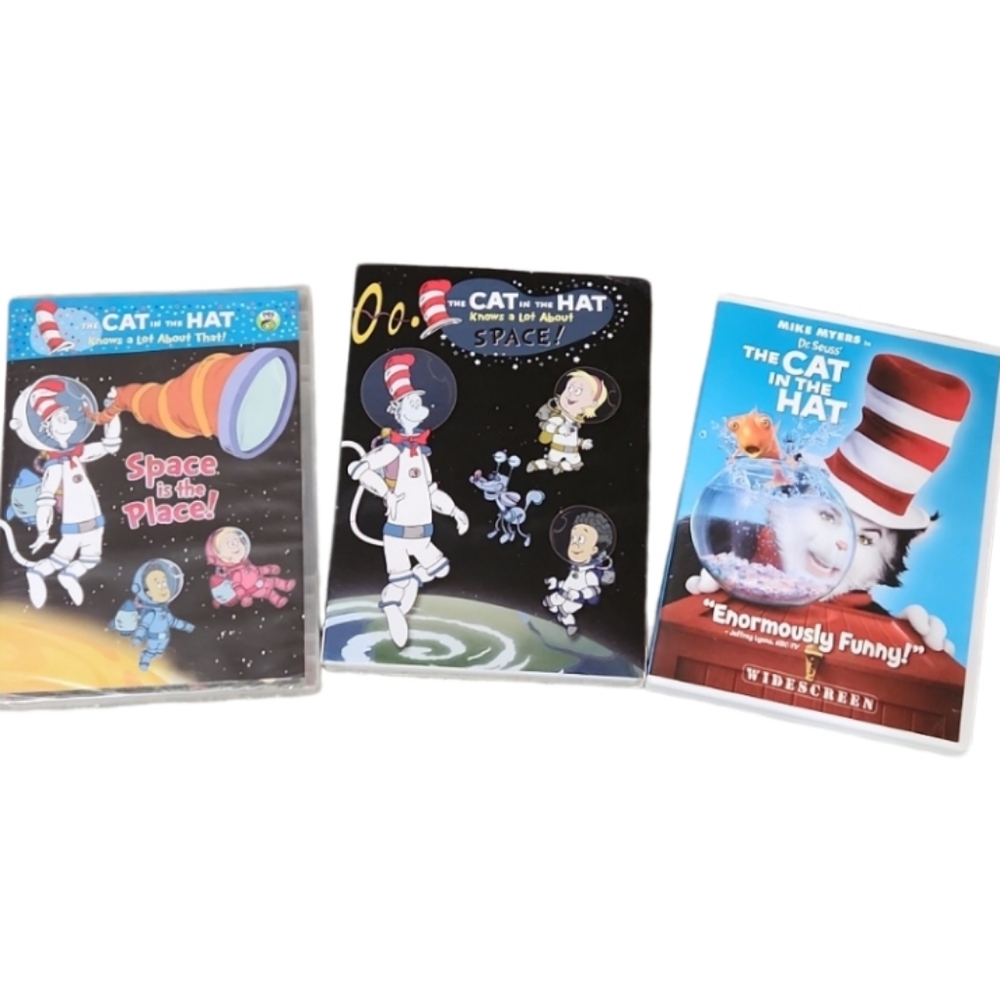 3 of the Cat in the Hat dvds, 2 space are sealed new